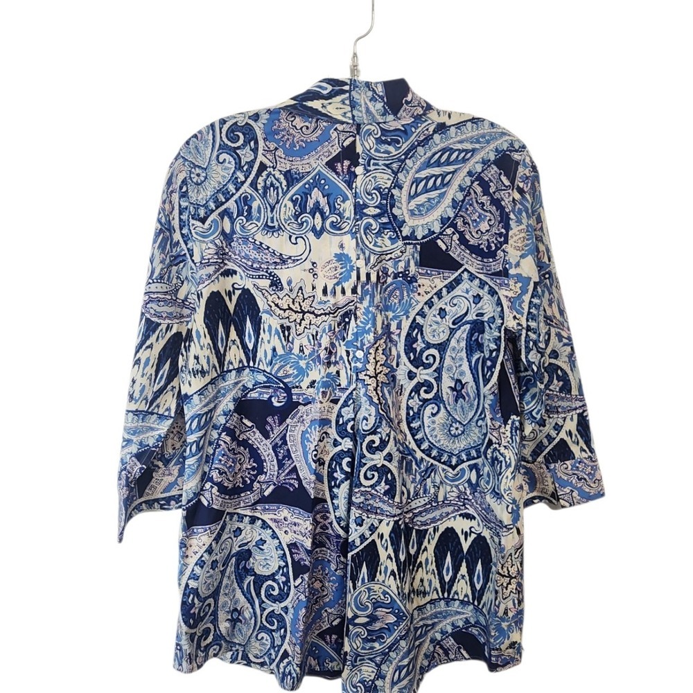 Chicos Women's Size 0 Paisley Print 3/4 Sleeve blouse